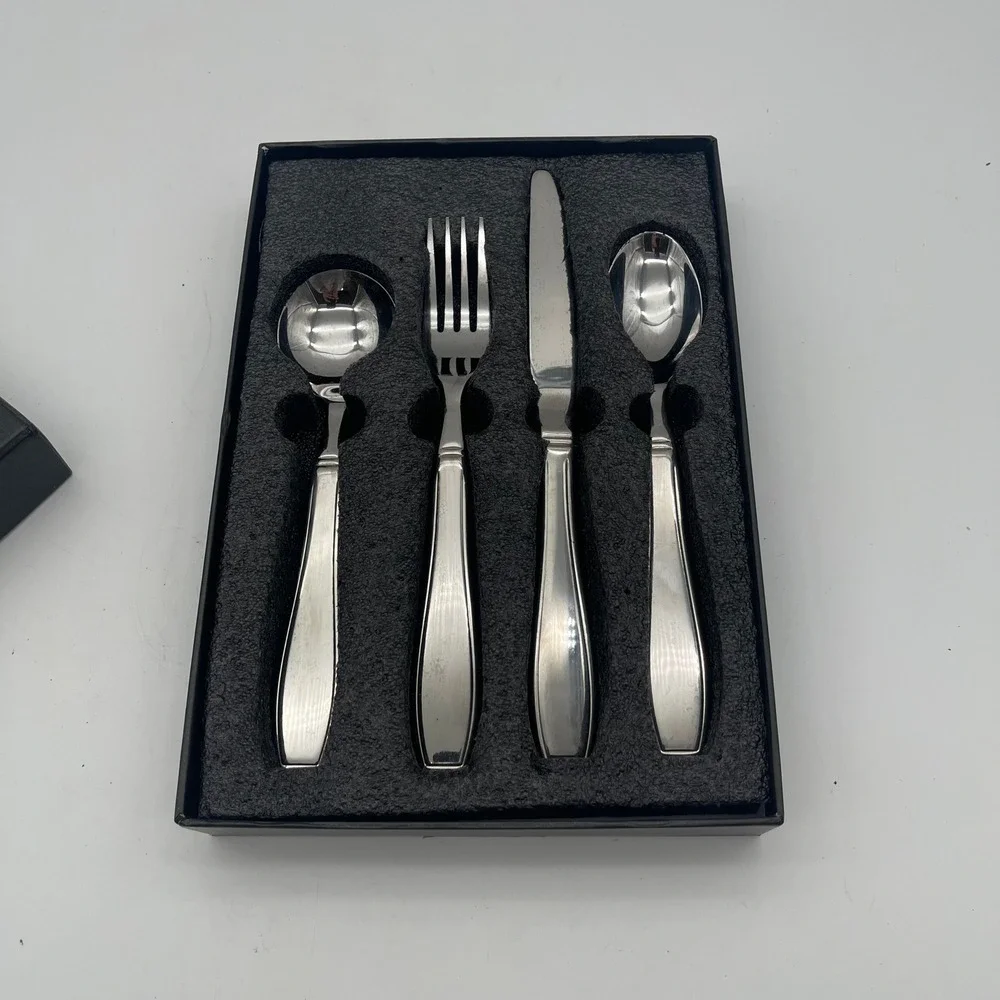 BunMo Weighted Silverware 4pc Set 304 Stainless Steel Adaptive Utensils BWS4_001